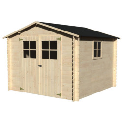 Abri Mirama en bois massif 7,7m² + double porte Décor et Jardin
