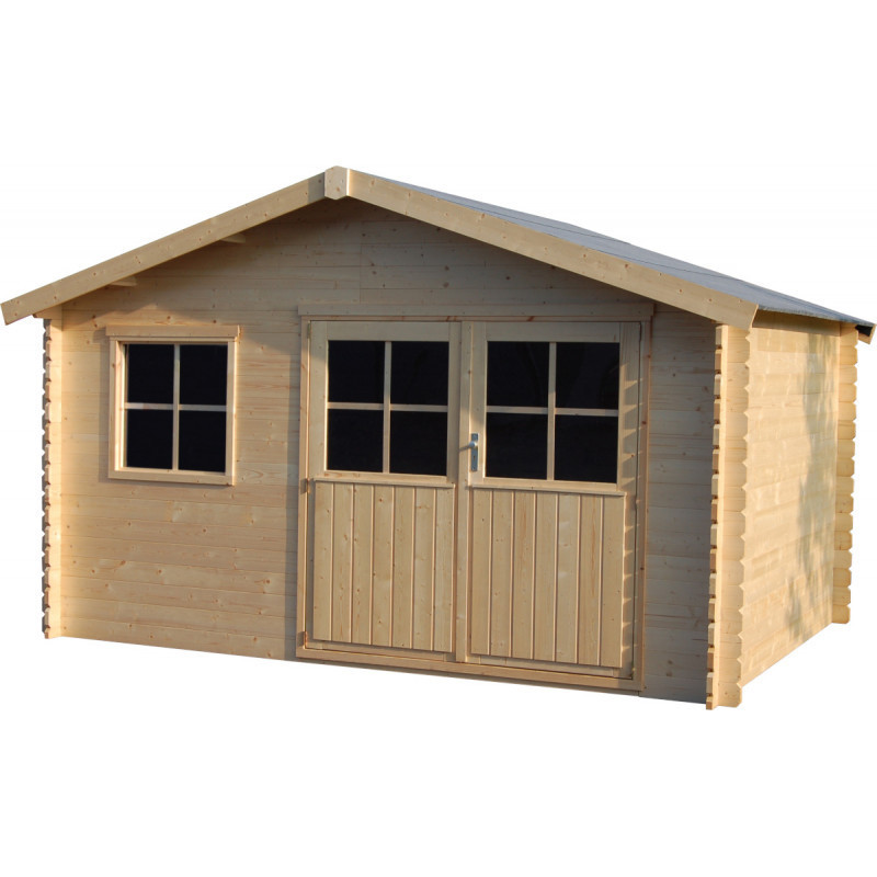 Abri Flodeal en bois massif 12,7m² + double porte Décor et Jardin