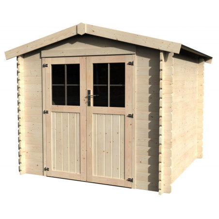 Abri Flandres en bois massif 6,12m² + double porte Décor et Jardin