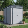 Abri de jardin toit plat polypropylène gris 190x192cm Jôbu