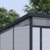 Abri de jardin toit plat polypropylène gris 190x192cm Jôbu