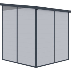Abri de jardin toit plat polypropylène gris 190x192cm Jôbu