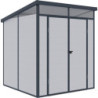 Abri de jardin toit plat polypropylène gris 190x192cm Jôbu
