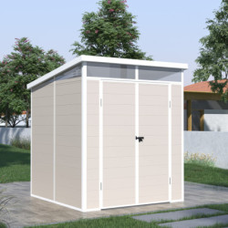Abri de jardin toit plat polypropylène beige190x192cm Jôbu
