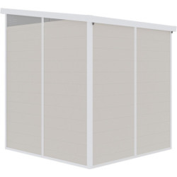 Abri de jardin toit plat polypropylène beige190x192cm Jôbu