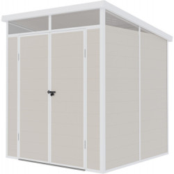 Abri de jardin toit plat polypropylène beige190x192cm Jôbu