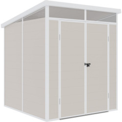 Abri de jardin toit plat polypropylène beige190x192cm Jôbu