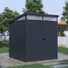 Abri de jardin toit plat polypropylène anthracite 190x192cm Jôbu