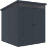 Abri de jardin toit plat polypropylène anthracite 190x192cm Jôbu
