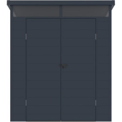 Abri de jardin toit plat polypropylène anthracite 190x192cm Jôbu
