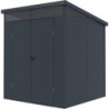 Abri de jardin toit plat polypropylène anthracite 190x192cm Jôbu