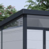 Abri de jardin toit plat polypropylène gris 238x192cm Jôbu