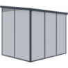 Abri de jardin toit plat polypropylène gris 238x192cm Jôbu