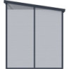Abri de jardin toit plat polypropylène gris 238x192cm Jôbu