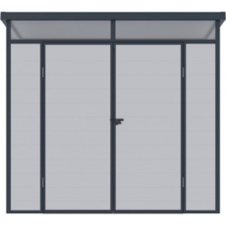 Abri de jardin toit plat polypropylène gris 238x192cm Jôbu