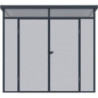 Abri de jardin toit plat polypropylène gris 238x192cm Jôbu
