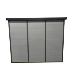 Abri de jardin toit plat polypropylène gris 238x192cm Jôbu