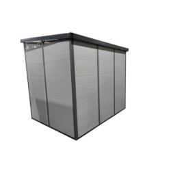 Abri de jardin toit plat polypropylène gris 238x192cm Jôbu
