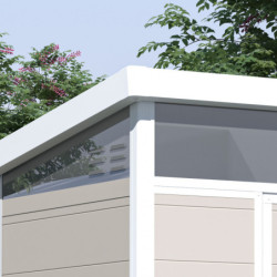 Abri de jardin toit plat polypropylène beige 238x192cm Jôbu