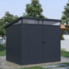 Abri de jardin toit plat polypropylène anthracite 238x192cm Jôbu