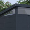 Abri de jardin toit plat polypropylène anthracite 238x192cm Jôbu