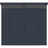 Abri de jardin toit plat polypropylène anthracite 238x192cm Jôbu
