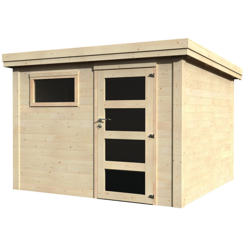 Abri Paco en bois massif 9,15m² + porte simple Décor et Jardin