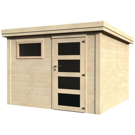 Abri Paco en bois massif 9,15m² + porte simple Décor et Jardin
