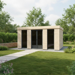 Dependance Décor'Home en bois 25m²+double porte - Décor et Jardin