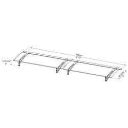 Marquise porte d'entrée grise AQUILA™ 3000 - Palram - Canopia