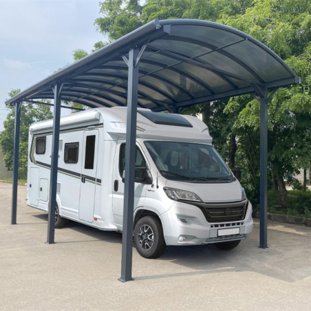 Protection de camping structure aluminium et couverture polycarbonate