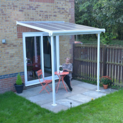 Pergola SIERRA 224x224cm en alu blanc et polycarbonate 6mm Palram