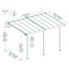 Pergola SIERRA 224x448m en alu blanc et polycarbonate 6mm Palram