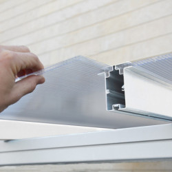 Pergola SIERRA 224x448m en alu blanc et polycarbonate 6mm Palram