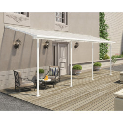 Pergola SIERRA 224x670cm en alu blanc et polycarbonate 6mm Palram