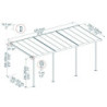 Pergola SIERRA 224x670cm en alu blanc et polycarbonate 6mm Palram