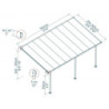 Pergola Feria 300x546cm en aluminium et polycarbonate 8mm Palram
