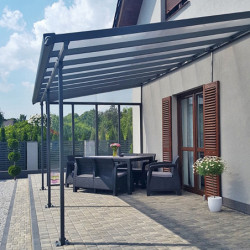 Pergola Feria 300x546cm en aluminium et polycarbonate 8mm Palram