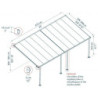 Pergola Feria 300x610cm en aluminium et polycarbonate 8mm Palram