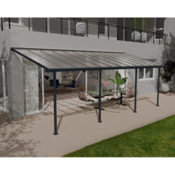 Pergola Feria 300x730cm en aluminium et polycarbonate 8mm Palram
