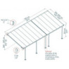 Pergola Feria 300x730cm en aluminium et polycarbonate 8mm Palram