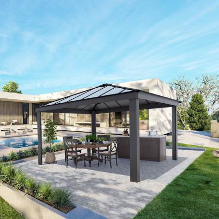 Pergola Dallas 422x422cm en alu et polycarbonate - Canopia by Palram