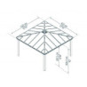 Pergola Dallas 422x422cm en alu et polycarbonate - Canopia by Palram