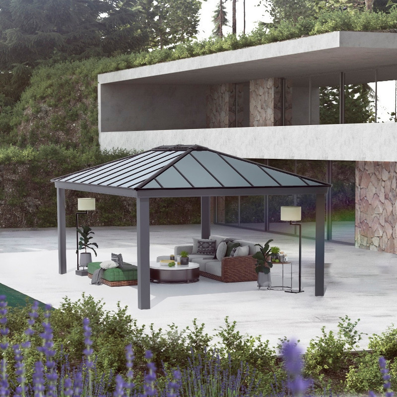 Pergola Dallas 422x606,3cm en alu et polycarbonate - Canopia by Palram