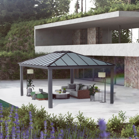 Pergola Dallas 422x606,3cm en alu et polycarbonate - Canopia by Palram