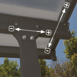 Pergola Feria 3x10,35m en alu et polycarbonate 8mm Canopia by Palram
