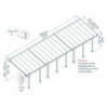 Pergola Feria 3x11,56m en alu et polycarbonate 8mm Canopia by Palram