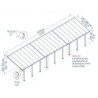Pergola Feria 3x12,76m en alu et polycarbonate 8mm Canopia by Palram