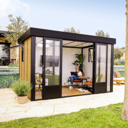 Bureau de jardin Copenhagen - alu et bois composite - isolation - Palram