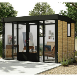 Bureau de jardin Copenhagen - alu et bois composite - isolation - Palram